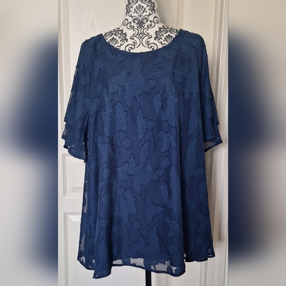 Elegant Navy Blue Women's Top